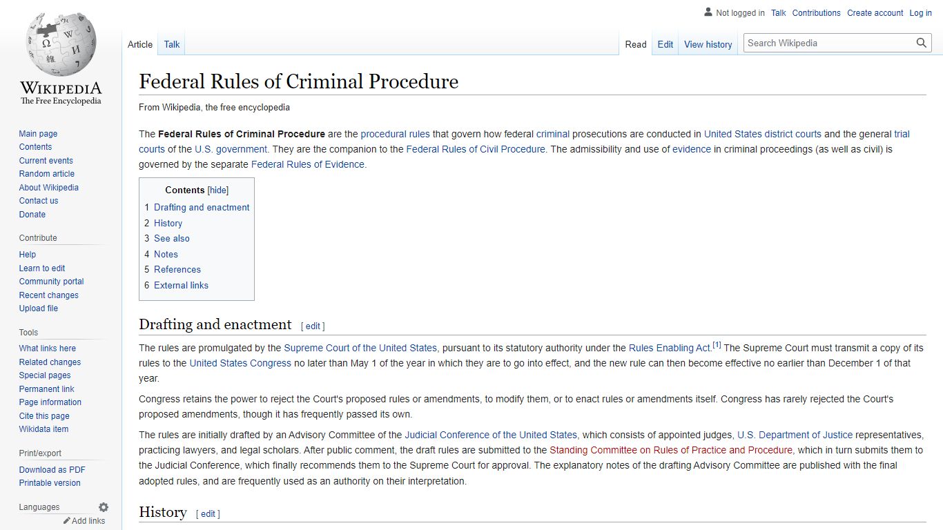 Federal Rules of Criminal Procedure - Wikipedia